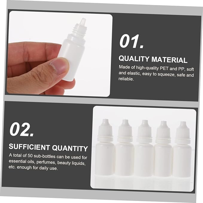 MERRYHAPY 50pcs Essential Oil Dispensers Portable Drops Bottles for Travel for Storing Oils Fragrances and Liquids for Daily Use and Sharing