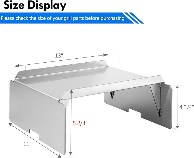 BCA012 Heat Baffle Diffuser Replacement Parts for Traeger Pro 34 22 20 Heat Baffle Renegade Elite 20 Ridgeland 572 TFB57PZB BBQ075 Texas Camp Chef Z Grills Heat Deflector Smoker Accessories