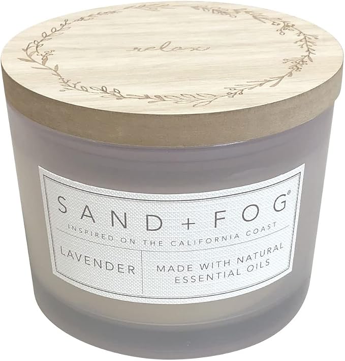Sand + Fog Scented Candle - Lavender – Additional Scents and Sizes – 100% Cotton Lead-Free Wick - Luxury Air Freshening Jar Candles - Perfect Home Decor – 12oz…