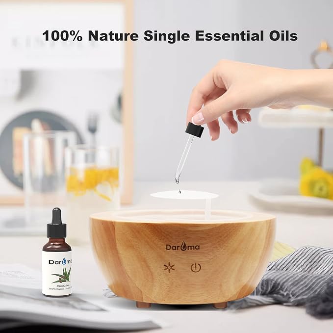 Eucalyptus Essential Oil, Daroma Aromatherapy Oils for Diffusers, 100% Pure Steam Distilled Premium Natural Oils for Yoga, Office, Home and DIY, Perfect for Relaxation, Premium Glass Dropper 20ML