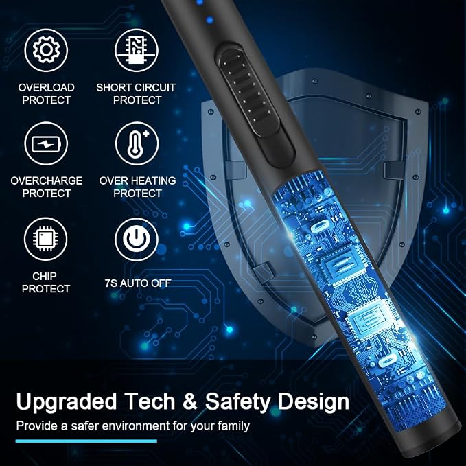 ARECTECH Electric Candle Rechargeable Lighter Arc Plasma Lighters for Candle Kitchen Camping Christmas Type-C Black