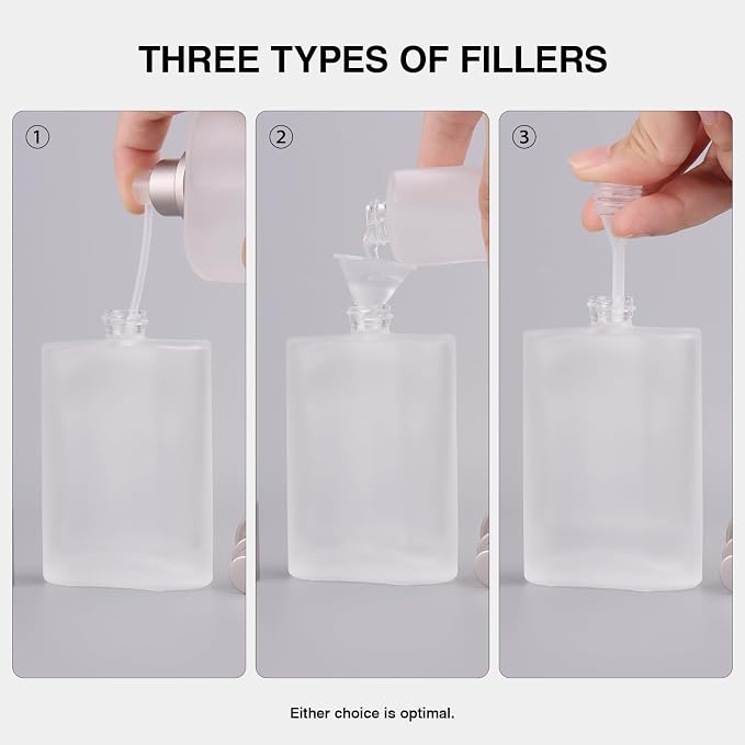Frosted Glass Perfume Bottles Empty Refillable, 100ml /3.4oz Atomizer Sprayer, Cologne Bottles Empty with Perfume Dispenser
