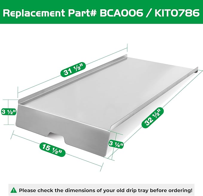 Drip Tray for Traeger 34 Pro Series Grease Pan Replacement Parts KIT0786 BCA006 Eastwood Texas Elite Pellet Smoker Grill Heavy Duty Heat Baffle Diffuser Stainless Steel BBQ Accessories