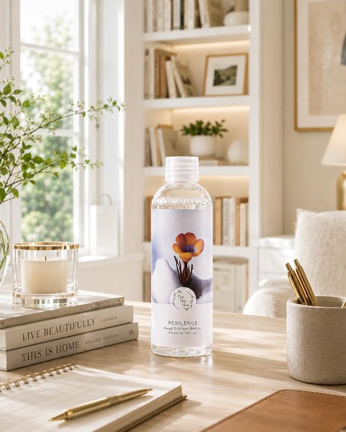 Reed Diffuser Oil Refill Dusty Lilac Scent - Strong Home Fragrance for Bathroom Shelf Decor 200ml