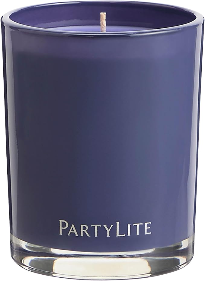PartyLite Twilight Lavender Escential Jar™ Candle, Scented with Sleepy Lavender, Warm Tonka Bean & Soft Musk, 7.75oz 1-Wick Reusable Glass Jar, 50-Hour Burn, Aromatherapy Home Fragrance