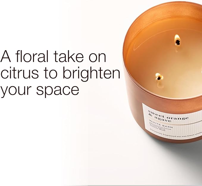 Bath & Body Works 3-Wick Candle, Sweet Orange & Agave Citrus Candle, Strong Throw, Long-Lasting Burn Up to 45 Hours, Exclusively Fragranced Soy Wax Blend, 14.5 oz - 1 Pack