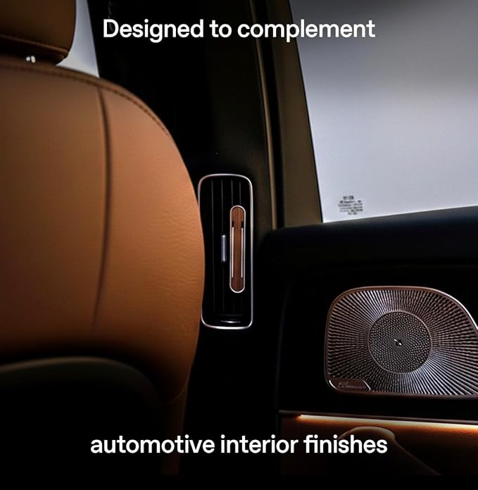 MOOD Car Air Freshener, Premium Wood and Metal Automotive Vent Clip Diffuser, Car Accessory Gift, Gadget, Stocking Stuffer - Champagne Brass