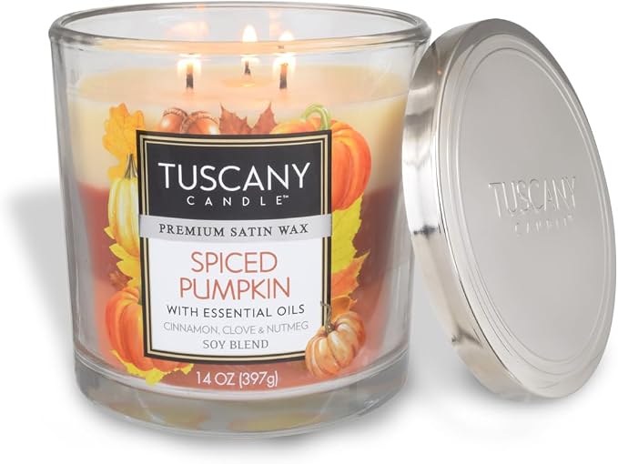 Tuscany Candle Spiced Pumpkin: Cinnamon, Clove & Nutmeg Scented Candle, 14 oz