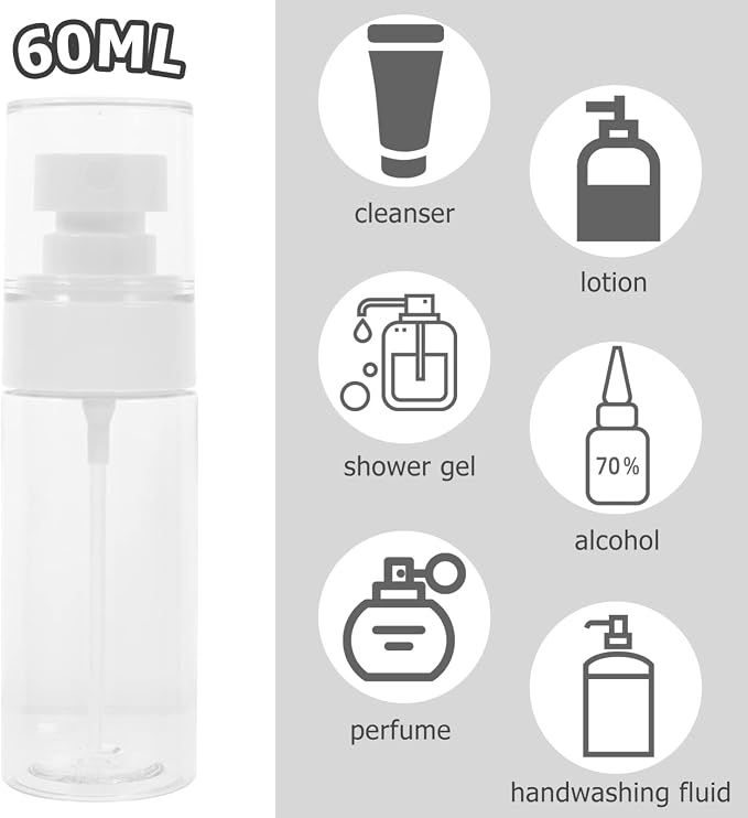 Portable Spray Bottles 5pcs Travel Spray Bottle Kit for Essential Oils Aromatherapy