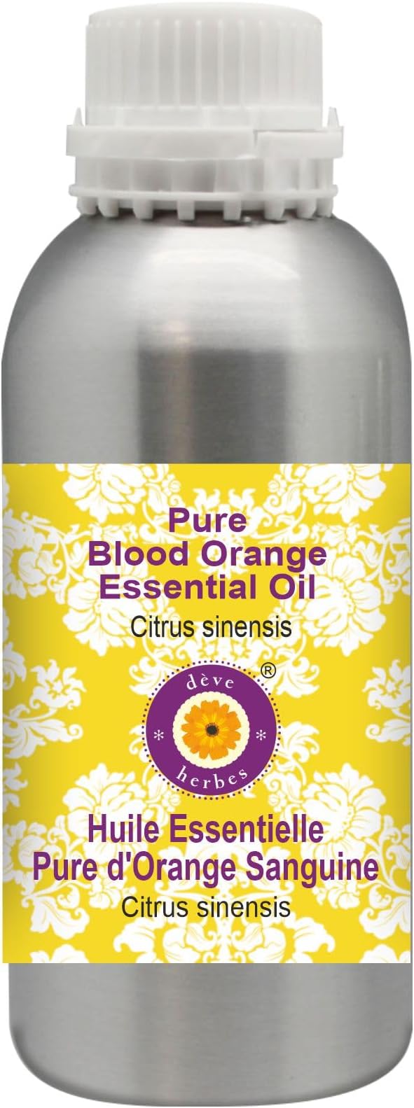 Deve Herbes Pure Blood Orange Essential Oil (Citrus sinensis) Steam Distilled 630ml (21 oz)