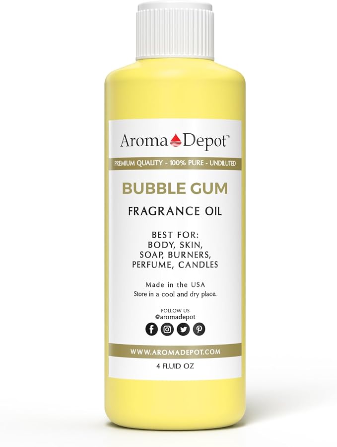 Bubble Gum Type 4 oz. Fragrance Oil I Perfume I Skin Oil I Scented Oil. DIY Projects Such as Candles, Bath Bombs, Body Butters, Creams & Lotions. Few Drops in The Diffuser, Burners, or Warmers.