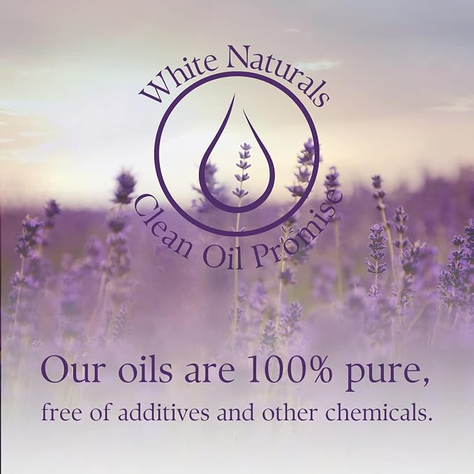 White Naturals Premium Lavender Essential Oil - for Hair Skin and Nails -Organic Lavender Aromatherapy Oil for Diffusers Humidifiers and Linens Plus Natural Bath Oil for Home Spa Self Care