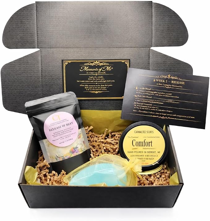 Moments of Me® Week 2: Release Ritual Bundle Comfort Candle + Release & Rest Botanical Bath Salt | Self-Care Aromatherapy Set