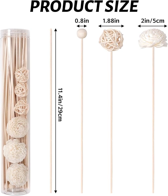 50 Pcs Reed Diffuser Sticks Rattan Flower Reed Fragrance Diffuser Set Diffuser Sticks for Office Home Decor