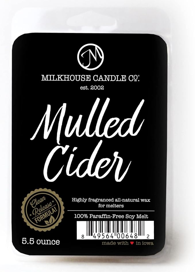Milkhouse Candle Company Mulled Cider Soy Wax Melts - Apple Cider | Cinnamon & Clove | Orange Zest Scented - 5.5 oz, Hand-Poured, Made in the USA