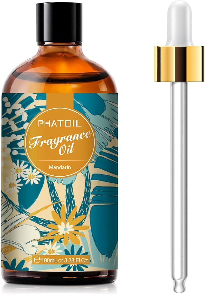 PHATOIL 3.38FL.OZ Mandarin Fragrance Oils for Aromatherapy, Essential Oils for Diffusers for Home, Perfect for Diffuser, DIY Candle and Soap Making, DIY Scented Products - 100ml
