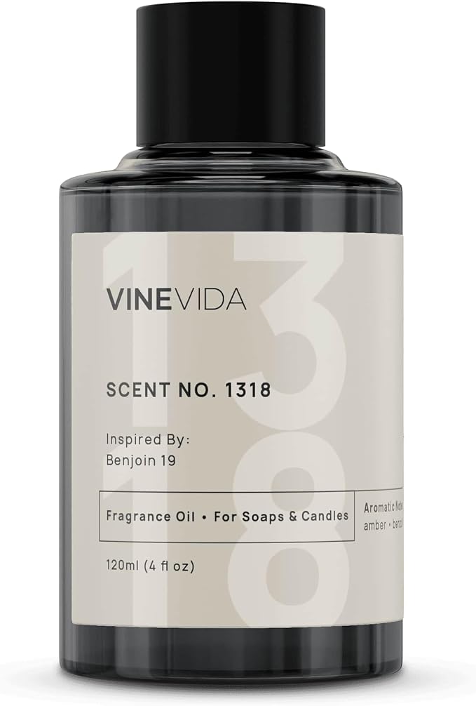 VINEVIDA Scent NO. 1318 Fragrance Oil - 120mL (4oz) - Inspired by: Benjoin 19 Fragrance Oil for Candle Making - Made in USA Candle Scents Scents for Soap Making