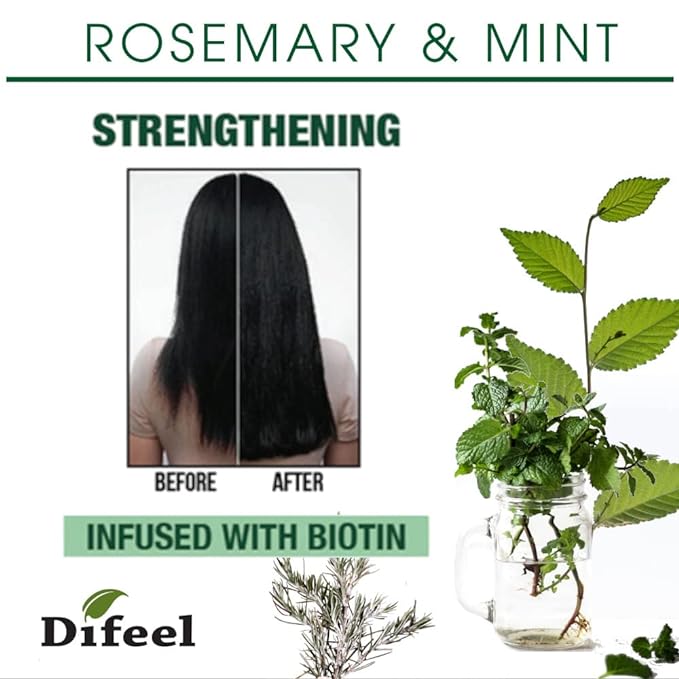 Difeel Rosemary and Mint Root Stimulator Oil with Biotin for Hair Growth, 7.1 oz. - Hair Growth Scalp Treatment