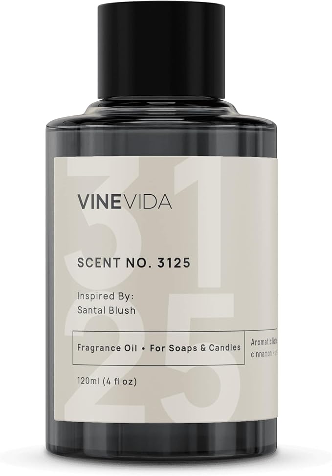 VINEVIDA Scent NO. 3125 Fragrance Oil - 120mL (4oz) - Inspired by: Santal Blush Fragrance Oil for Candle Making - Made in USA Candle Scents Scents for Soap Making