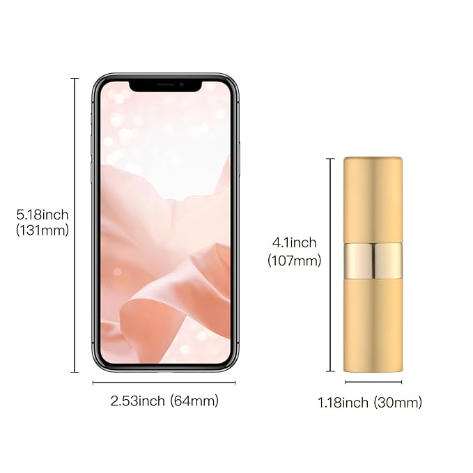 Cologne Travel Bottle 20ml - Large Size Perfume Atomizer Refillable for Men - Pocket Empty Fragrance Sprayer for Refill - 0.67oz Portable Twist Spray Sample Container for Purse Gold 2PCS