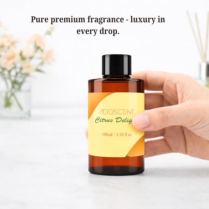 Citrus Delight Fragrance Oil 100ml for Diffuser, Bright Fruity and Floral Aroma for Bedroom Living Office Spa, Uplifting Scent with Layered Notes for Fresh and Cheerful Ambience