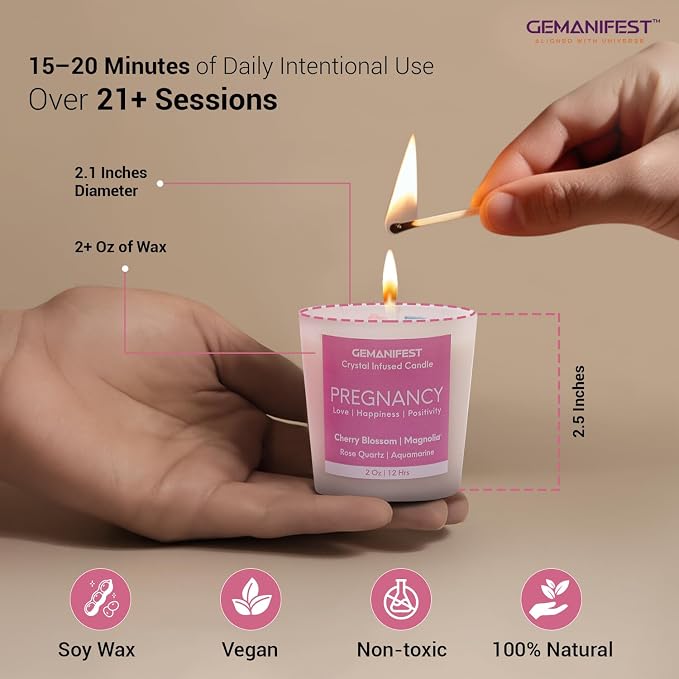 Pregnancy Gifts for Expecting Mom Manifestation Candle for Pregnant Women, Relaxing Candles Stress Relief Pregnancy, Valentine's Gift for Her/Him, Women's Wellness