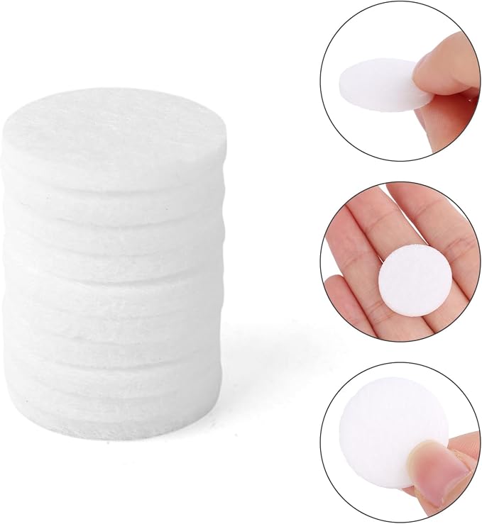50pcs Diffuser Refill Pads, 0.9in/23mm Unscented Aroma Replacement Pads for Humidifier Air Purifier Plug-in Diffuser Car Vent Clips Home and Office Use