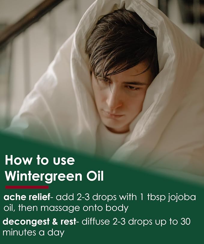 Wintergreen Essential Oil - 32 fl oz - 100% Pure Essential Oil - Aluminum Bottle - Greenhealth