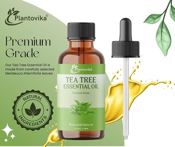 Tea Tree Essential Oil | 100% Pure and Natural | Premium Grade Essential Oil for Skin, Diffuser, Massage, Candle and DIY Soap Making (4 Fl Oz, Tea Tree)