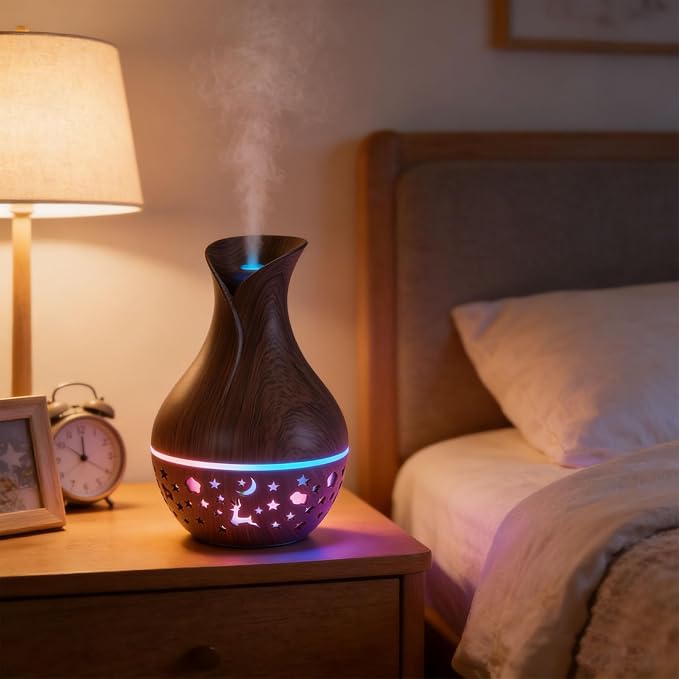 Yctze Portable Mini Humidifier, Compact 100ml Essential Oil Diffuser with Colorful Light for Bedroom Office Car Travel in the Dry Autumn and Winter Seasons 4.66oz