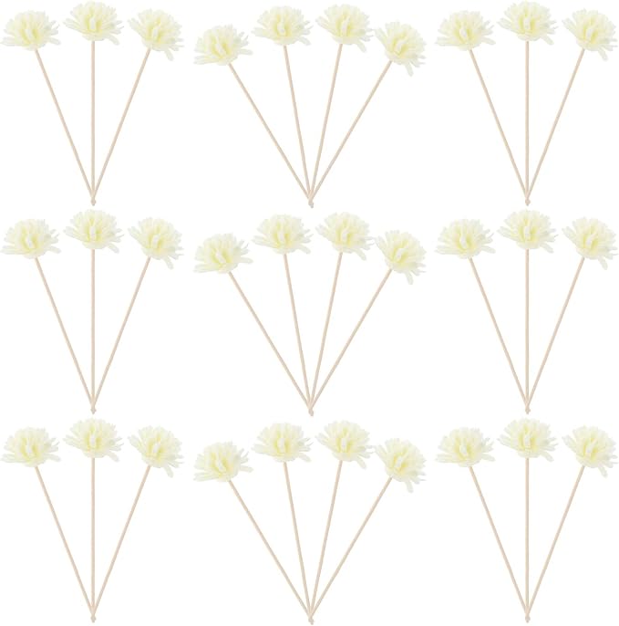 EXCEART Reed Diffuser Sticks 30pcs Diffuser Sticks Artificial Flower Rattan Reed Essential Oil for Office Home Decor Strips