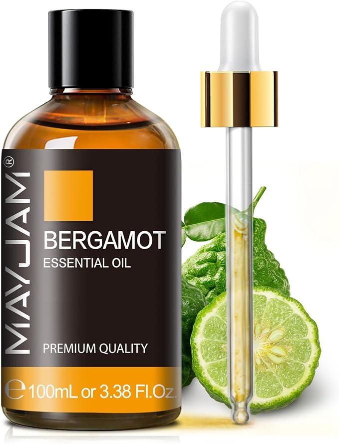 Bergamot Essential Oil, MAYJAM Premium Pure Essential Oils, 3.38FL.OZ Large Volume for Diffusers Soap Candle Making, Ideal for Home Office Car Yoga Use