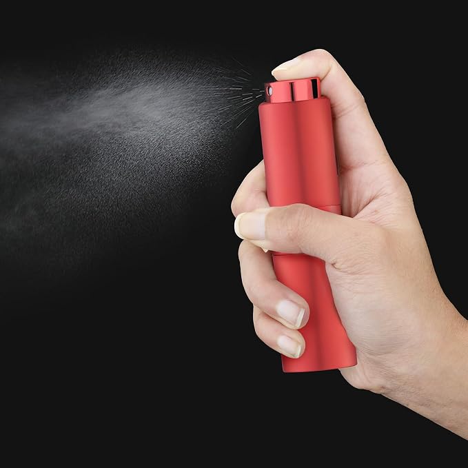 Cologne Travel Bottle 20ml - Large Size Perfume Atomizer Refillable for Men - Pocket Empty Fragrance Sprayer for Refill - 0.67oz Portable Twist Spray Sample Container for Purse Red