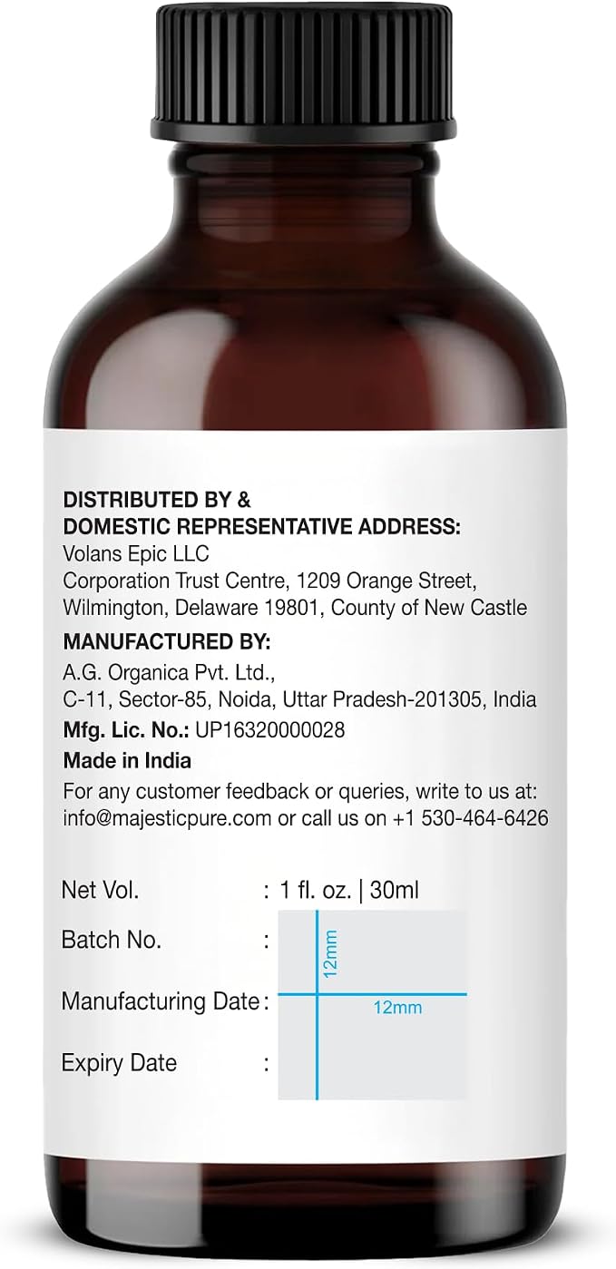 Majestic Pure Essential Oil with Glass Dropper - 100% Pure and Natural - Essential Oils for Diffuser, Aromatherapy, Soap and Candle Making, Cassia Essential Oil, Cassia Oil, 1 Fl Oz