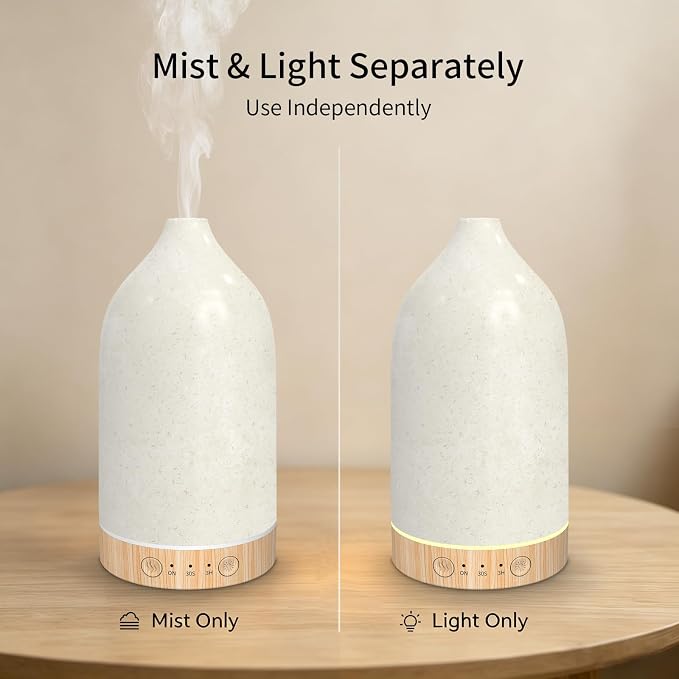 SPLITSKY 150ML Essential Oil Diffuser,Ultrasonic Aromatherapy Diffusers for Home with Remote Control,7 Color LED Lights,3 Timers,7 Hours Quiet,with 2 Mist Modes,Waterless Auto Off,for Bedroom, Home