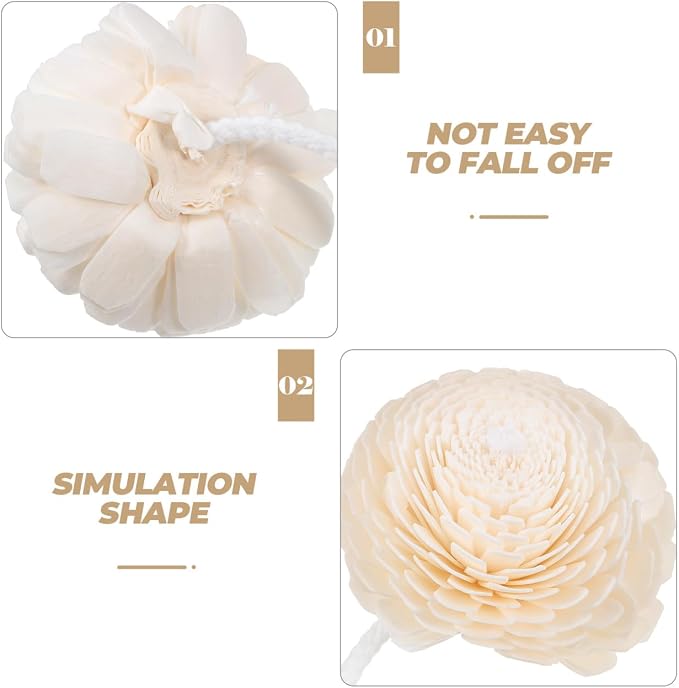 FOMIYES 2pcs Diffuser Flowers, Natural Reeds Flower Refill Replacement Fragrance Diffuser Set Essential Oil Aroma Diffuser Sticks with Rope for Home Decor