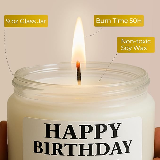 Birthday Gifts for Women – Funny Lavender Candle, Best Friend Birthday Gifts for Women Unique, Thoughtful Gift for BFF, Soul Sister, Coworker, or Classmate, White