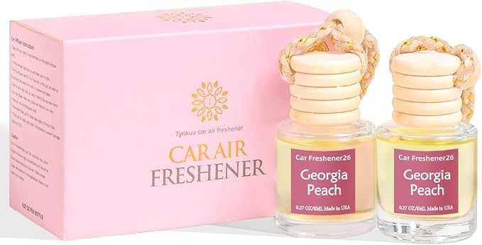 Hanging Car Air Freshener, Long Lasting Essential Oil Diffuser, Non-Toxic New Car Scent, Cute Car Fresheners for Women, 2 Pack Made in USA