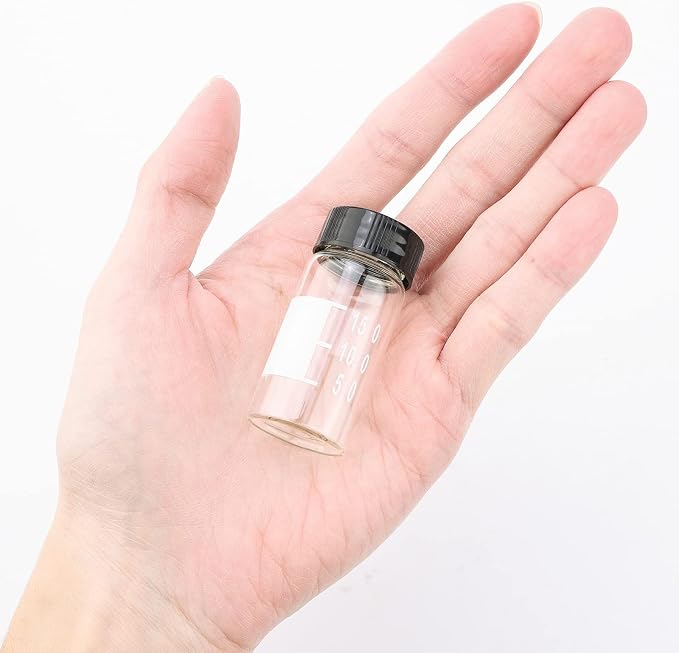 Kesell 28 Pack 20ml Empty Glass Vials Clear Glass Bottles with Screw Cap (4pcs Funnels)