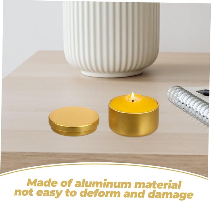 DIYEAH 24 Pcs Round Aluminum Candle Tins Bulk for DIY Candle Making Portable Metal Jars for Solid Aromatherapy Gift Containers for Crafts Candies and Small Storage