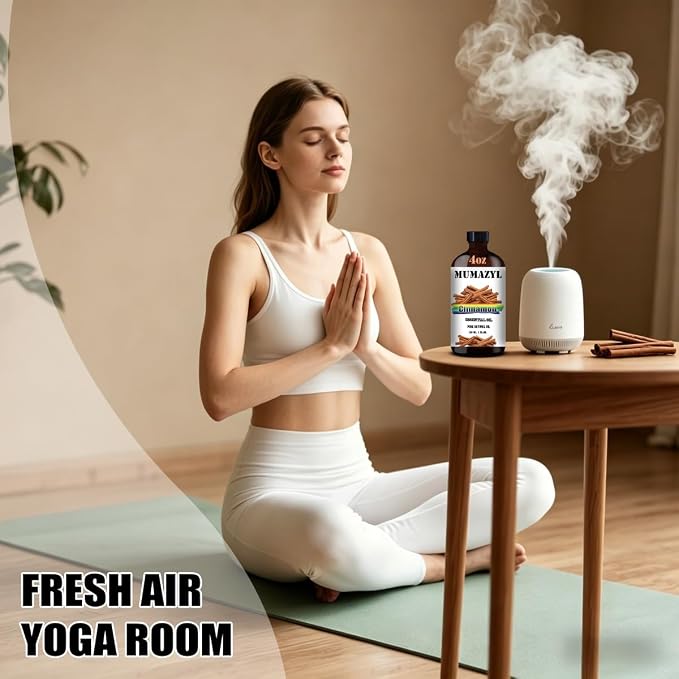 Cinnamon Essential Oil, Cinnamon Oil 4 Fl Oz 120ML for Diffuser Humidifier Yoga Cleaning DIY Candle Soap Making MUMAZYL Essential Oils