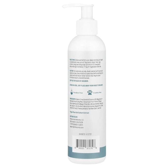 Unscented Magnesium Lotion for Sleep & Leg Cramps, Suitable for Sensitive Skin, Helps with Muscle Relaxation, Soothes Tired Legs & Foot Aches and Supports Restful Nights, 8 fl oz by M3