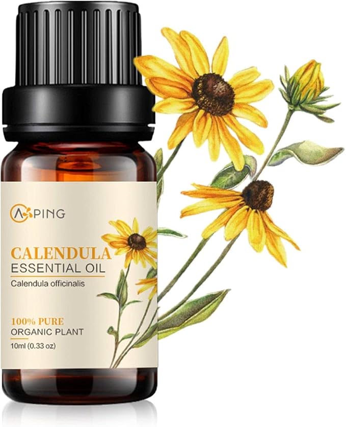 Calendula Essential Oil - 100% Pure Organic Natural Plant Oil for Diffuser, Aroma, Spa, Massage, Yoga, Perfume, 0.33oz