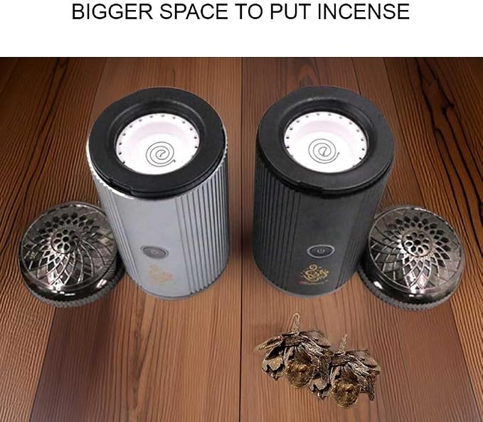 Bakhoor BoSidin Stylish Portable Incense Burner | USB Rechargeable Oud burner for Home Office and Car (X022-Black)