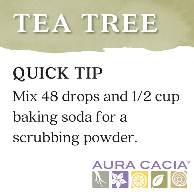 Aura Cacia 100% Pure Tea Tree Essential Oil, 100% Pure Therapeutic Grade, 15 ml in Box, Melaleuca alternifolia (Pack of 2)