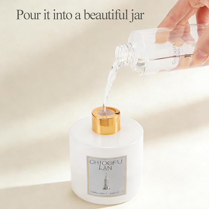 Morrocan Amber Scented Oil Diffuser Refill 6.76 fl oz Natural Essential Oil - Best for Home Bathroom Shelf Decor, 0% Alcohol, Unique Blend to Promote Sleep & Relieve Stress