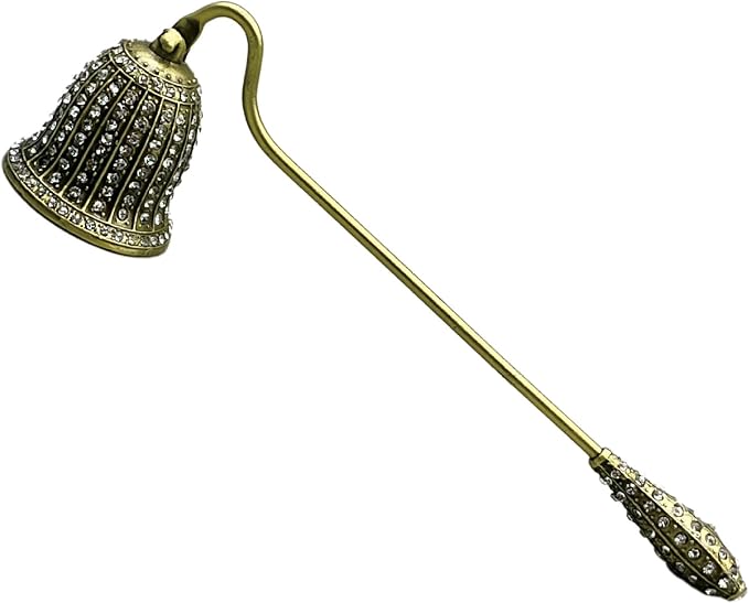 Candle Snuffer Vintage Unique Candle Extinguisher Snuffer with Long Handle Decorative Candle Extinguisher Metal Candle Stopper Candle Accessories Gift (Gold)