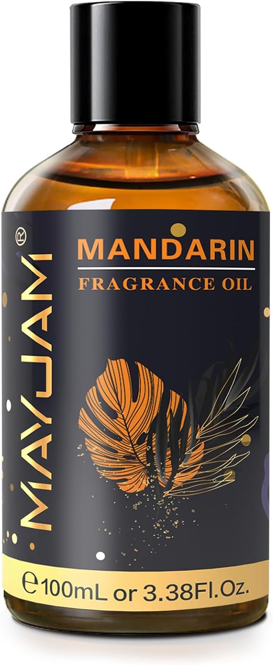 MAYJAM 100ML/3.38FL.OZ Mandarin Fragrance Oils with Glass Dropper, Essential Oils for Diffusers for Home, Long Lasting Scented Oils for Diffusers Soap Candle Making