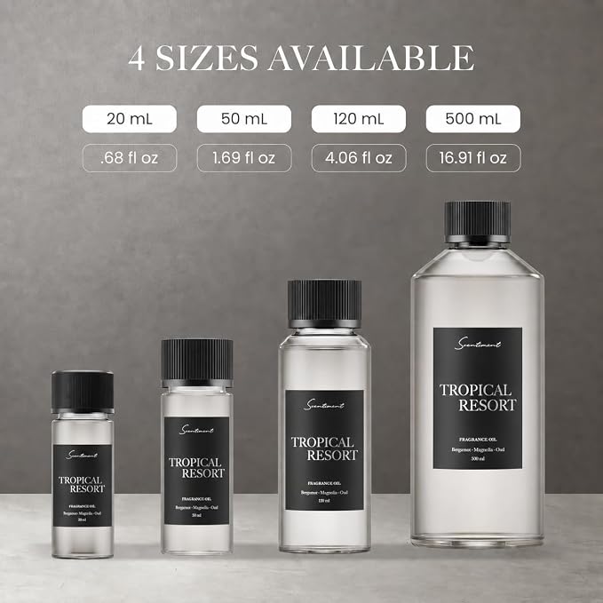 Scentiment Tropical Resort Diffuser Oil - Premium Hotel Scent with Notes of Bergamot, Magnolia & Oud Home Scent, Hotel Fragrance Oil Diffuser Refill - 16.91 fl oz (500 mL)