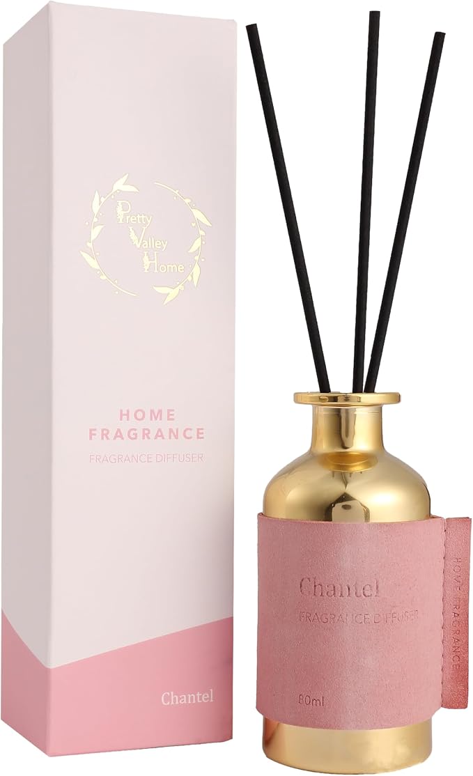 Reed Diffuser Set/Chantel / 2.7oz / Scented Diffuser with Reed Sticks, Long Lasting Home Fragrance for Room Diffuser, Bathroom Shelf Decor